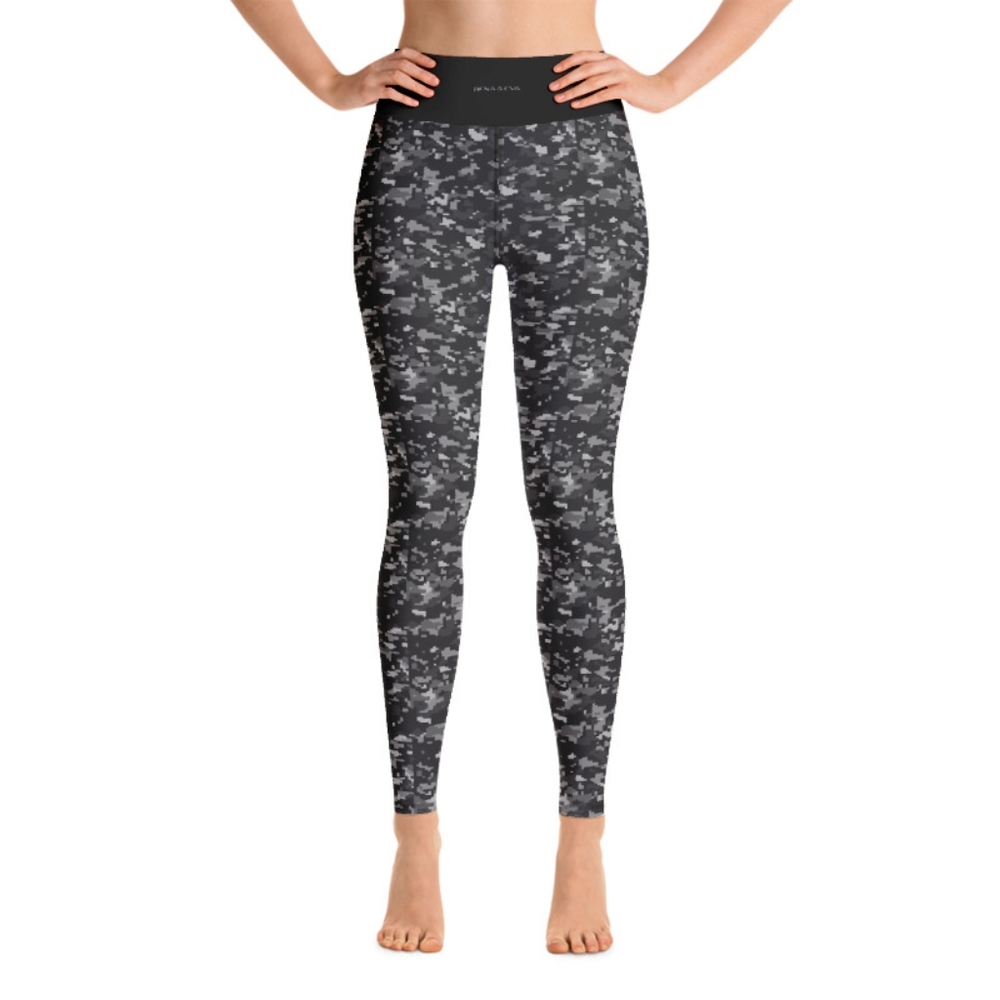 ❤ Bena & Eva Yoga Leggings - Black Camo Squares